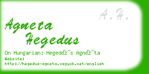 agneta hegedus business card